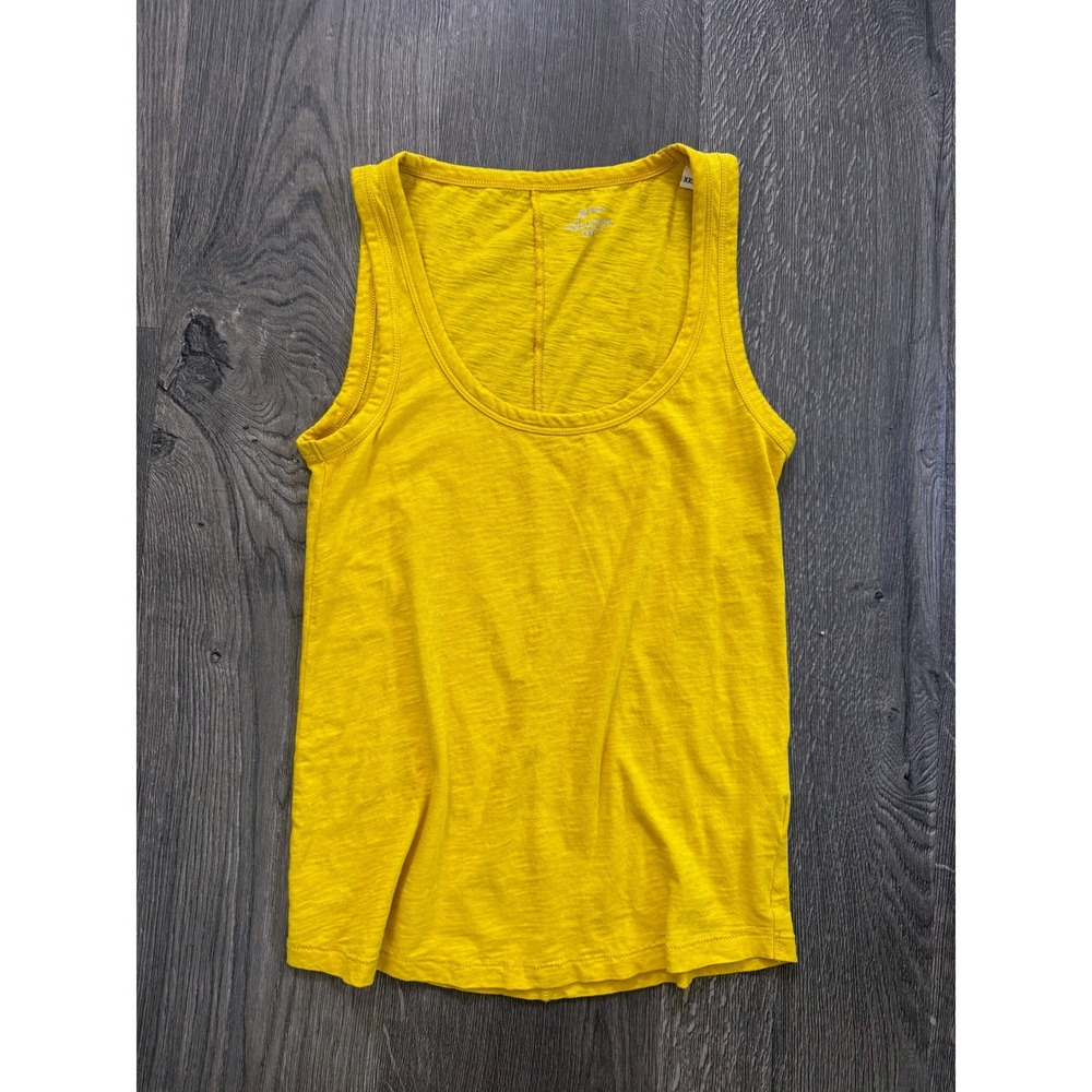 J. Crew Vintage Cotton Scoopneck Tank XXS Yellow Gold 100% Cotton Excellent